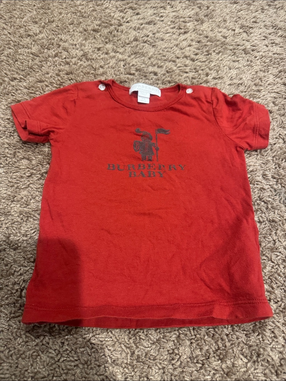Burberry Red Baby Logo Short Sleeve Tee